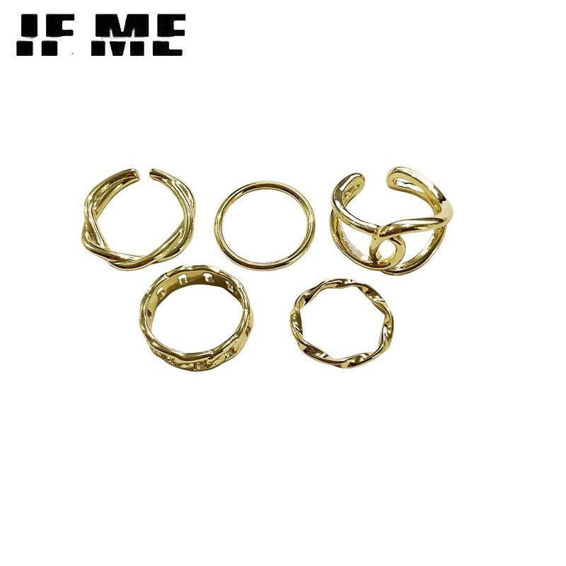 Модные винтажные золотые кольца, набор, кольцо с полым крестом для женщин, ювелирные аксессуары
