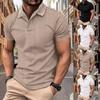 Men's Solid Color Button Tops Men's Sports Short Sleeve Shirt