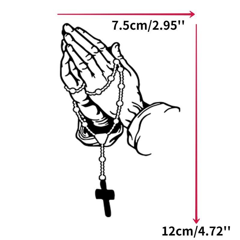 1pc Car Fashion Sticker Praying Hands and Rosary Sticker Auto Styling Window Glass Motorcycle Vinyl Decal Car Stickers
