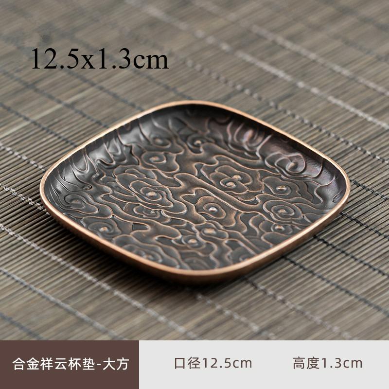 Ретро Сплав Подставка Поднос для Чайной Чашки Круглый Японский Стиль Аксессуары для Чайной Церемонии Подставки Подставка Коврик Кунг-Фу Чайная Церемония