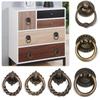 Auxiliary Ring Pattern Cabinet Pull Retro Wardrobe Pulls Bronze Handles Single Hole Furniture Knobs
