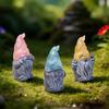 3 Pcs Gnome Garden Hear See Speak Stakes Resin Miniature No Evil Gnome