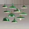 American Loft Retro Led Chandelier Industrial Style Restaurant Led Decorative Light Restaurant Pendant Lighting Green Lampshade