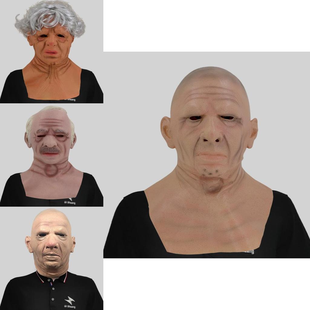 Уморительная латексная маска лысого старика для веселых костюмированных вечеринок и мероприятий на Хэллоуин