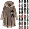 Women's Autumn And Winter Casual Solid Color Plush Warm Hooded Plus Size Jacket