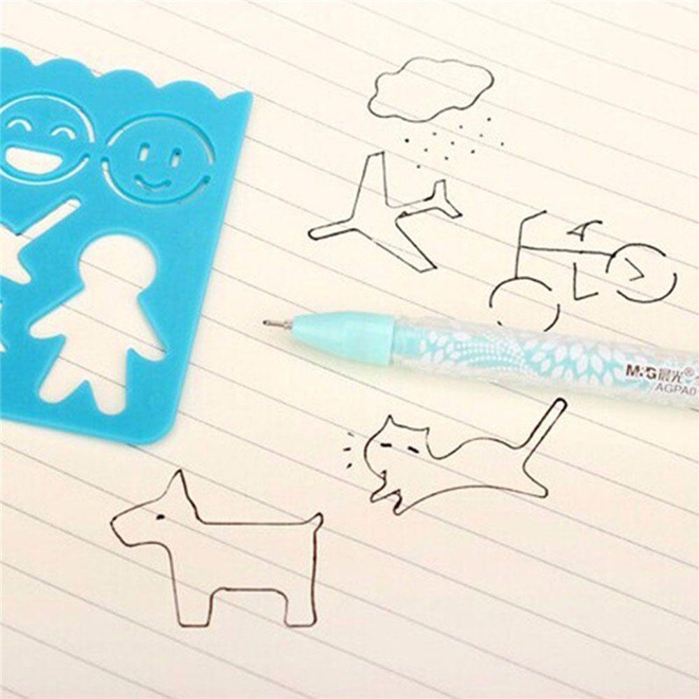 Stationery Painting Template Plastic Drawing Rulers School Painting Supplies Cartoon Spirograph