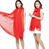 Women Translucent Scarf Chiffon Wild 170*70cm Solid Color Simulation Silk  Shawl Sunscreen