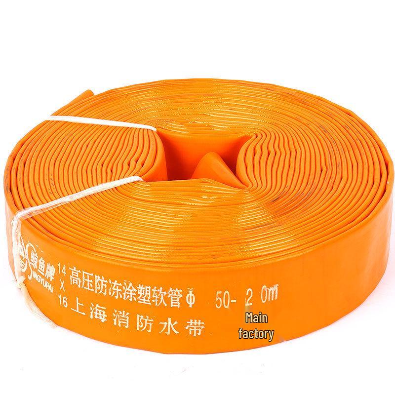 Irrigation High-Pressure Rubber-Coated PVC Water Hose - Blue & Yellow for Agricultural Use