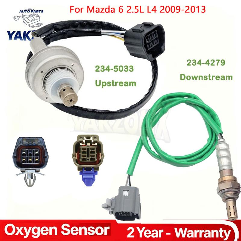 2x Oxygen O2 Sensor 02 234-4279 234-5033 For Mazda 6 2.5L 2009 2010 2011 2012 2013 4 & 5 Wire Air Fuel Ratio Upstream Downstream