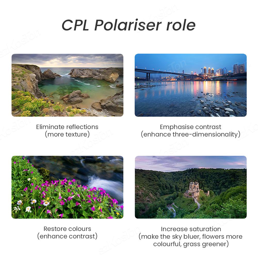 Фильтр CPL Ультратонкая оптика с многослойным покрытием Круговой поляризационный фильтр для объектива камеры 37 мм 49 мм 52 мм 58 мм 67 мм 72 мм 77 мм 82 мм