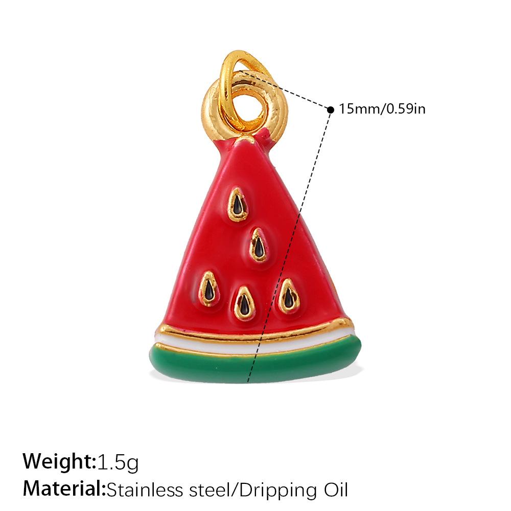 Creative Dripping Oil Colorful Three-Dimensional Diy Pendant Stainless Steel Gold-Plated Small Pendant Pendant Collection