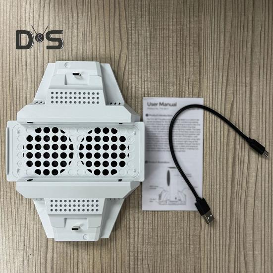 Охлаждающая подставка для игровой консоли с зарядной станцией для двух контроллеров, вертикальная охлаждающая подставка с RGB-подсветкой и портом USB 2.0 для Xbox S