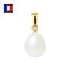 Compagnie Générale Des Perles - Articulated Genuine Pear Cultured Pearl Pendant 9-10 Mm - 18 Carat Yellow Gold - Women's Jewelry