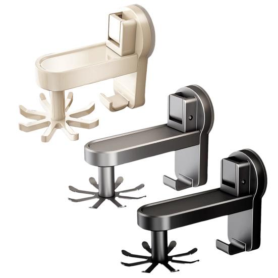 Присоска держатель для посуды прочный несущий простой монтаж настенный кухонный вращающийся на 360 градусов