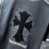 8550 CHROME HEARTS 2025 Летняя новая высококачественная хлопковая футболка с круглым вырезом, свободная, большого размера, для мужчин и женщин, парная футболка