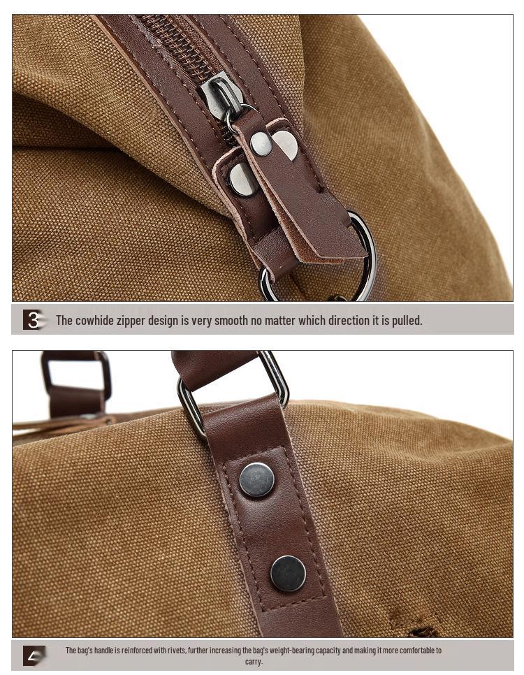 Stylish Large Capacity Unisex Travel Canvas Bag - Shoulder, Crossbody, and Handbag 3-in-1