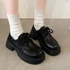 2024 Hot Sale Ladies Shoes Lace Up Women's Pumps Autumn Round Toe Solid Mary Jane Platform Water Proof Chunky Heels Loafers