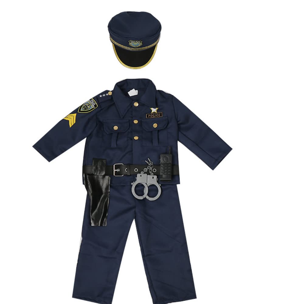 Полицейский косплей дети дети Хэллоуин полицейский лет косплей костюм униформа полицейский костюм Хэллоуин костюм [Lhyxuuk] 3-12