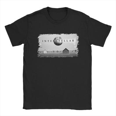 Мужская футболка Interstellar из чистого хлопка, винтажная, с круглым вырезом, с коротким рукавом, одежда с графическим принтом