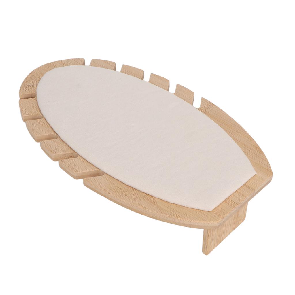 Necklace Display Stand Leaf Shaped Soft Lint Scratch Proof Wooden Chain Jewelry Holder Beige