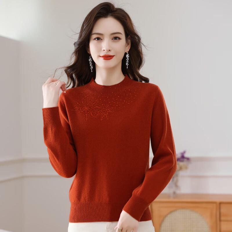Women's 100% Pure Wool Round Neck Pullover Sweater