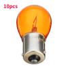 10 шт./компл. 1156 BAU15S PY21W Автомобильный указатель поворота, стоп-сигнал, фонарь заднего хода, стояночный фонарь, янтарно-желтая галогенная лампа, светодиодные лампы постоянного тока 12 В