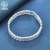 925 Sterling Silver Wide Wrist Bracelet Fashion Jewelry