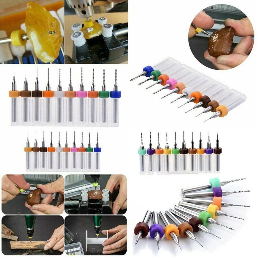 Premium 10pcs Set Of Pcb Carbide Micro Twist Drill Bits Ideal For Precision Work