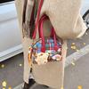 Change Bag 2025 New Retro Cute Messenger Bag Plaid Earphones Handbag Commuter Shoulder Bag