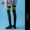 Trendy Over-the-Knee Compression Socks for Fitness, Yoga, Aerobics & Running - Stylish Two-Bar Design
