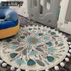 Circular Carpet for Home Living Room Bedroom Coffee Table Bay Window Mat Ethnic Style Circular Carpet