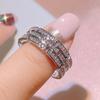 Huitan High Quality Zinc Alloy Color Wedding Bands Women's Finger-ring with Crystal Cubic Zirconia Simple Classic Lady Rings Zircon