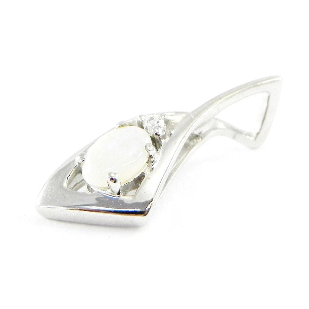 Les Trésors De Lily [E8671] - Handmade Silver Pendant 'Opal Goddess' Silver-white (rhodium-plated) - 20x8 Mm