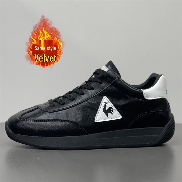 Мужские зимние кожаные кроссовки 2025 Rooster Forrest Gump с флисовой подкладкой: Теплые, из натуральной кожи, низкие спортивные туфли