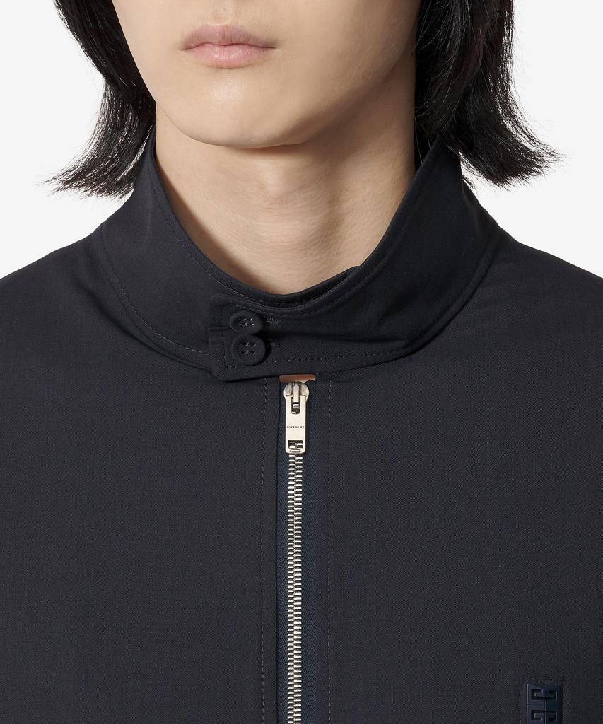 Givenchy 4G Wool Poplin Harrington Jacket - Night Blue / Bm018314Py403