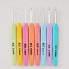 New Aluminum Alloy Hook-head Knitting Needle Set with Candy-colored Plastic Handles, Includes 8 Bags.