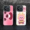 Милый Мультяшный Чехол K-loopy Для iPhone 17,16,15,14,13,12,Pro MAX Черный Матовый Ударопрочный Чехол