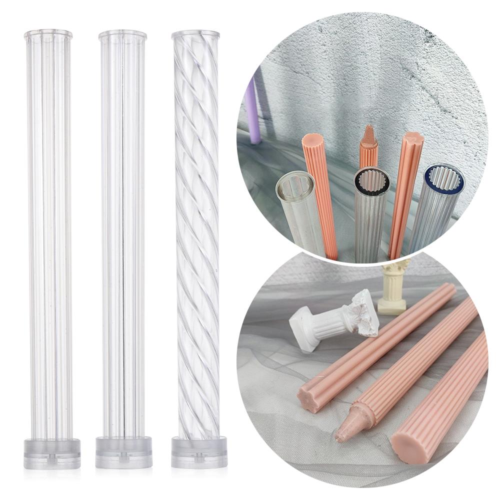 Church Party Plastic Match Large Cylinder Rib Clay Tools Stripe Soap Making Long Pole Candle Mold