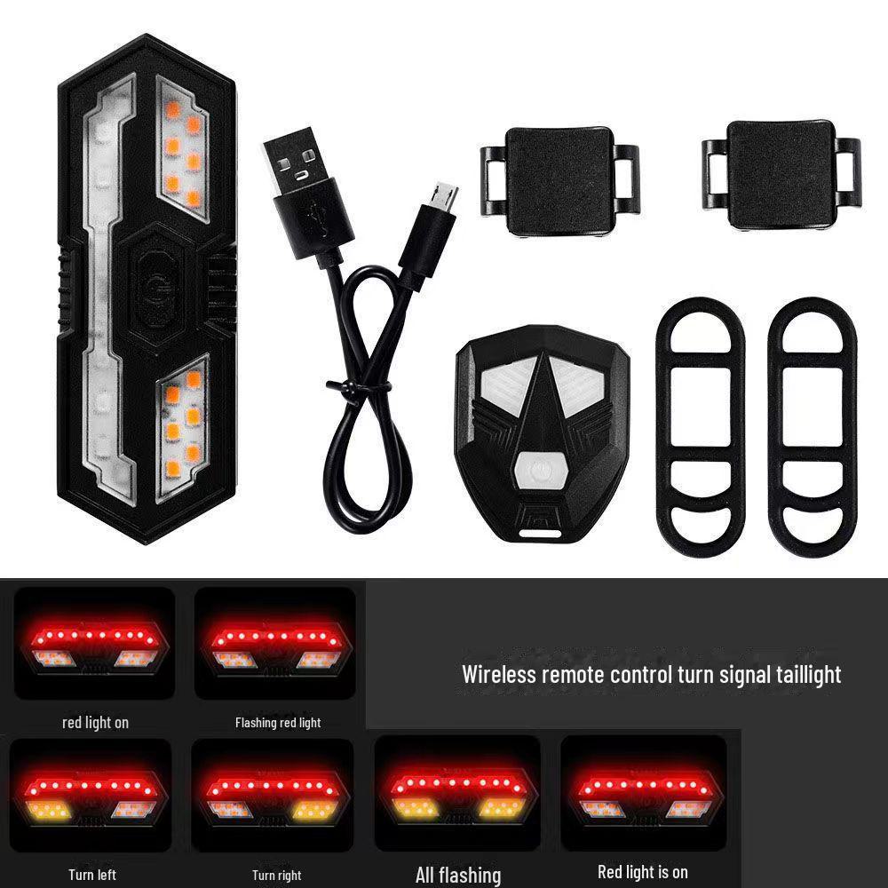 Перезаряжаемый через USB пульт дистанционного управления со светодиодным указателем поворота и задним фонарем с клаксоном для ночной езды