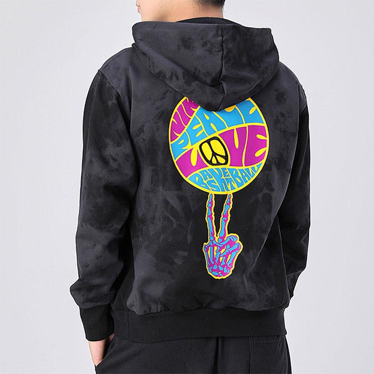 Nike Флисовый пуловер с капюшоном Love And Peace, мужские толстовки с капюшоном, черный CU3618-010