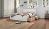 Wooden Bed System 160x200cm with 2 Drawers, Modern Bed incl. Bed Frame & Slatted Frame - 207x80x165cm (LxHxW) Set in Oak/White (With Mattress)