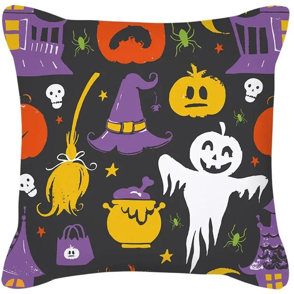Подушка для украшения на Хэллоуин в виде тыквы, кошки, призрака, подходит для украшения дома, гостиной, дивана, комнаты