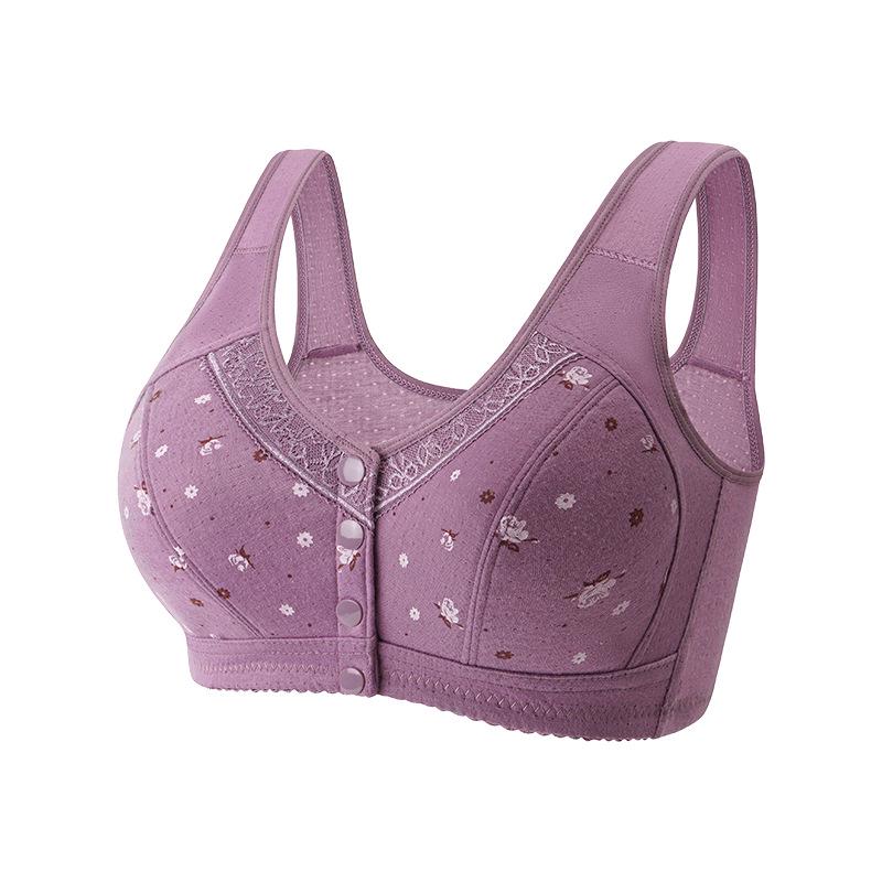 Ultra-Thin Lace Front Buckle Comfort Bra for Middle-Aged & Elderly Women