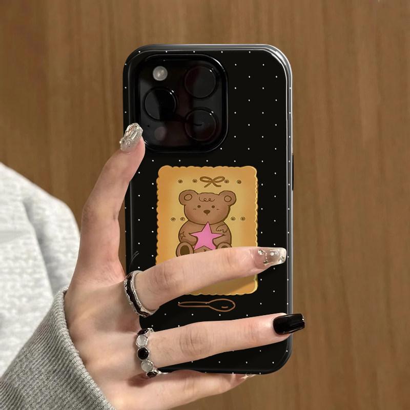 Звездный мишка подходит для Apple 17promax мультяшный милый iPhone16Pro объектив все включено 15 два в одном