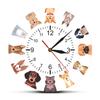 Различные чистокровные собаки, настенные часы с героями мультфильмов, домашний декор для собак, крутые настенные часы с принтом породы собак, детская комната, бесшумные настенные часы