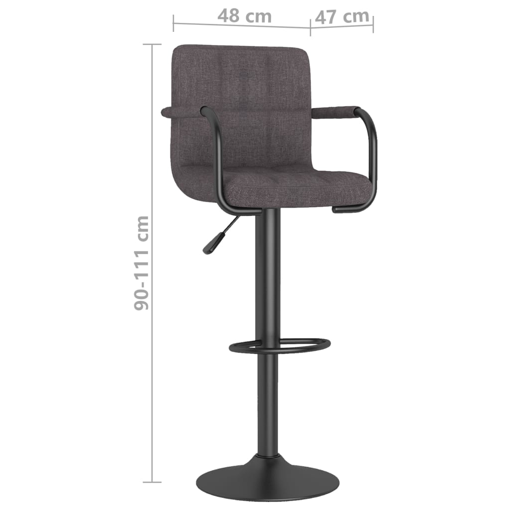 Bar Stool 2 pcs Taupe Fabric