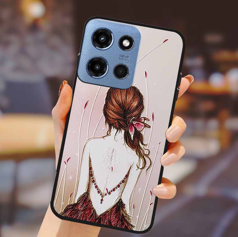 Чехол-бампер для телефона Motorola G 5G 2025, мягкий ТПУ-силикон, задняя крышка, 3D тиснение цветка, корпус для Motorola Moto G 5G, Fundas Coque