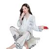 New golden velvet pajamas women's autumn fashion cardigan long-sleeved loungewear suit simple and generous can be worn outside pajamas