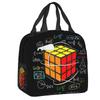 Math Rubics Player Maths Lunch Bag Women Thermal Cooler Insulated  Container for Student School Work Food Tote Bags
