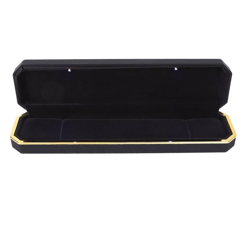 LED Lighted Jewelry Gift Box Rings Bracelet Tray Display Storage Case for Proposal Engagement